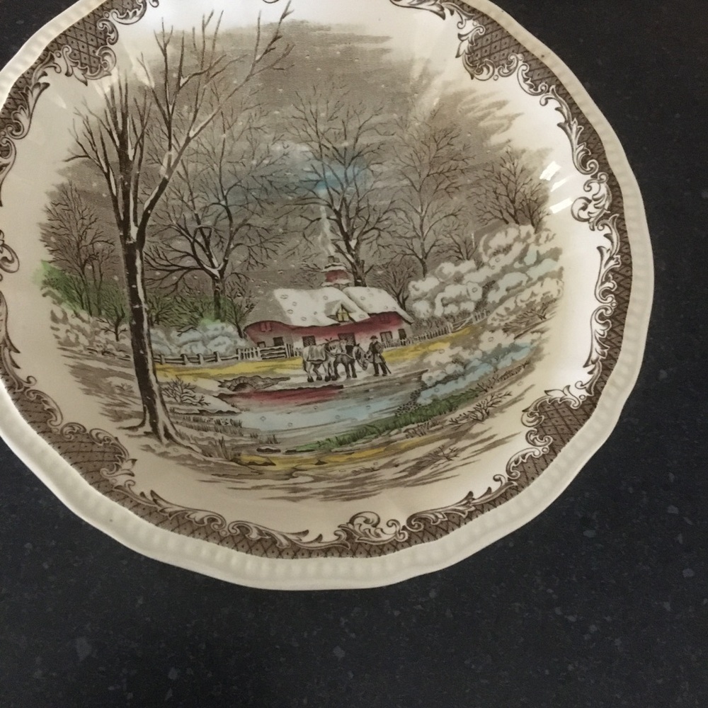 Winter Scene Decorative Serving Bowl